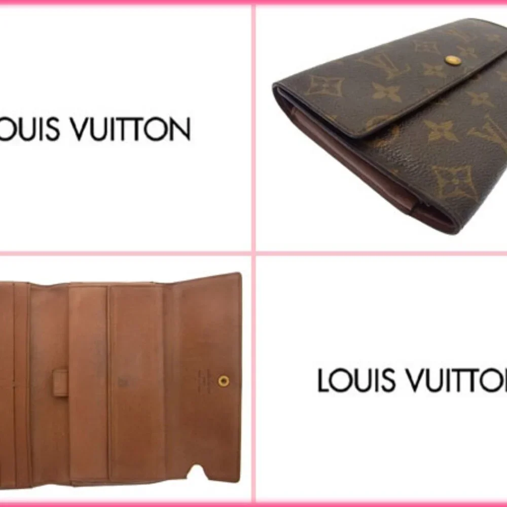 Louis Vuitton Three Folded Wallets Monogram PVC ?~ Leaza-Authentic Used T15824